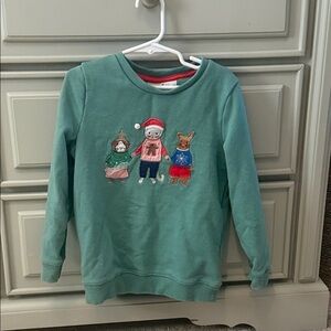 Mini Boden Christmas Sweatshirt with Festive Appliques - 6-7y